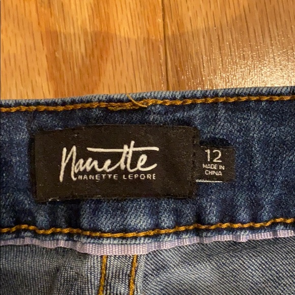 Nanette Lepore high waisted cropped distressed Mom Jeans with fringe size 12 - Picture 6 of 12